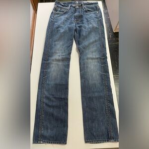 7 For All Mankind Blue Slimmy Jeans with lightly Distressed Faded Wash sz 29